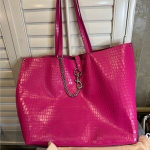 Rebecca Minkoff HotPink Meghan‎ Croc-Embossed Tote Bag $375 w/dustbag